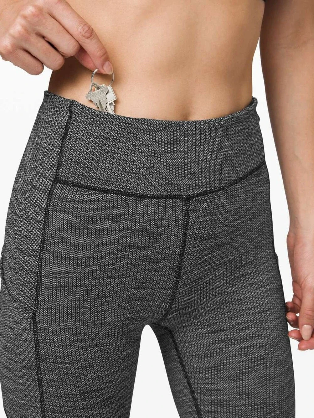 lululemon athletica Dark Charcoal Heather High-Rise Leggings with Side Pockets